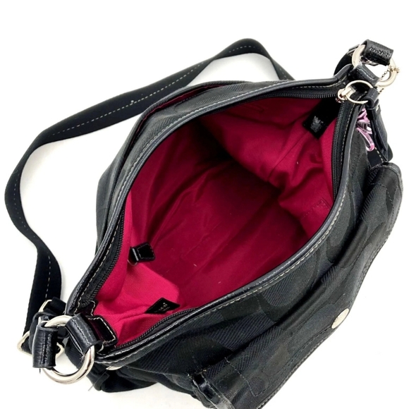 Coach Ashley Black Daisy Signature Canvas/Leather Crossbody Bag F16550 - Picture 6 of 9